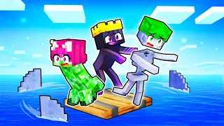 Minecraft But We're MOBS on ONE RAFT!