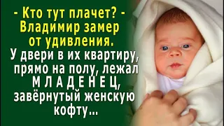 - Да что за крик? - Владимир замер в ШОКЕ - у их двери лежал МЛАДЕНЕЦ, завёрнутый женскую кофту