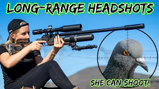 Long-Range Headshots! | SHE CAN SHOOT! | FX Crown MkII | FX Impact M3 | FX Maverick Sniper #viral