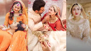 Farhan Saeed Hania Aamir wedding photoshoot |Nikkah dresses for Bride| Wedding Dress design 2023
