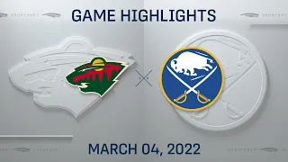 NHL Highlights | Wild vs. Sabres - Mar. 4, 2022