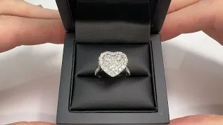 LFSR919(WG): Diamond Heart Shape Cluster Ring 2.00ct. 18k White Gold