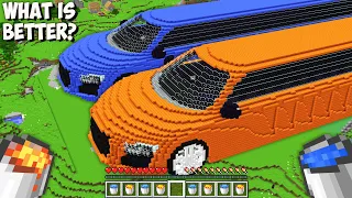 Which LONGEST CAR LAVA vs WATER is BETTER in Minecraft? I foung THE BIGGEST LAVA CAR vs WATER CAR!