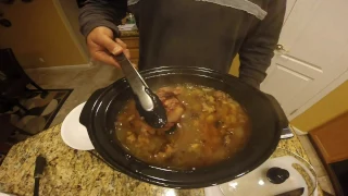 How-to cook ham bone soup with beans in a crockpot