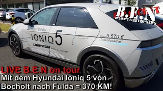 Der VERBOTENE STREAM!! Mit dem Hyundai Ioniq 5 von Lackermann.de von Bocholt nach Fulda = 370 KM!