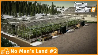 Building Greenhouses and Machine Shed - No Man's Land #2 Farming Simulator 19 Timelapse