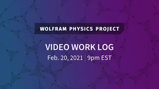 Wolfram Physics Project: Video Work Log Saturday, Feb. 20, 2021