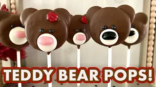 EASY TEDDY BEAR POPS! | NO BAKE POPS | FUN PARTY TREATS