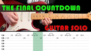 THE FINAL COUNTDOWN - Guitar lesson - Guitar solo with tabs (fast & slow) - Europe