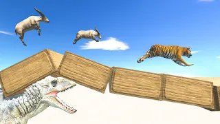Who Can Cross the Indominux Rex Bridge - Animal Revolt Battle Simulator