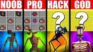 NOOB vs PRO vs HACKER vs GOD: SIREN HEAD CRAFTING BATTLE CHALLENGE IN MINECRAFT! - Animation