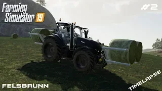 Baling a grass and hay | Animals on Felsbrunn | Farming Simulator 19 | Episode 2