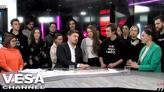Russian TV show staff walk off set after they were forced to stop broadcasting