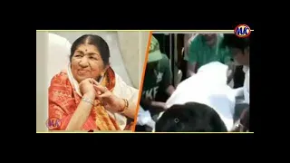 लता मंगेशकर के पार्थिव शरीर को लया गया || Last ride of #latamangeshkar