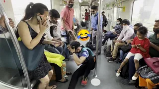 FUNNY ACCIDENT PRANK ON METRO😂 With Cute Girls😍 | Funny Metro Prank | Fitness Master Deepak