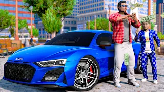 ОТЕЦ И СЫН В GTA 5 - СДЕЛАЛ ШКОЛЬНИКУ ЛУЧШИЙ ДЕНЬ! ВЗЯЛ В АРЕНДУ AUDI R8! УЖИН НА НЕБОСКРЕБЕ! 🌊ВОТЕР