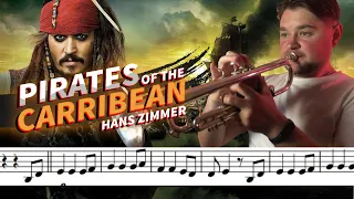Pirates of the Caribbean Main Theme on Trumpet (with Sheet Music) #piratesofthecaribbean #trumpet