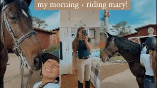 chill morning in my life + tacking up & riding mary !  | Maite Rae