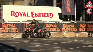 Testing the 2022 ROYAL ENFIELD motorcycles at EICMA show