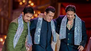 THE 3 KHANS ON SINGLE STAGE 🤯 AT ANANT AMBANI'S PRE WEDDING ❤️ #shahrukh_khan #aamirkhan #salmankhan