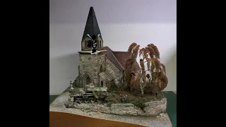 WW2 Panther Defensive Battle Church Diorama Scale 1:35 #shorts  #youtubeshorts#dly&crafts