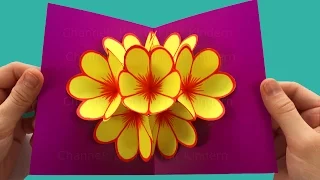 Pop-Up Card Flower - Mother's Day Crafts - Tutorial - Pop up card Mother's Day -