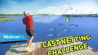 Walmart CAST NET Fishing CATCH CLEAN COOK Challenge!