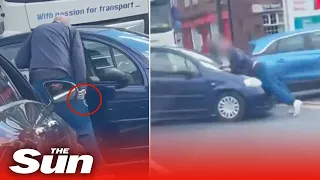 Fuel shortage queue driver pulls ‘knife’ on motorist who runs him over in ‘petrol row’