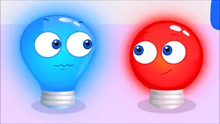 Red vs Blue Colors Challenge - Learn Colors for Kids | Op & Bob kids cartoon