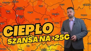 OCIEPLENIE w kolejnych dniach. Powyżej 25 C. Z dnia na dzień CORAZ WYŻSZE TEMPERATURY.  Burze.