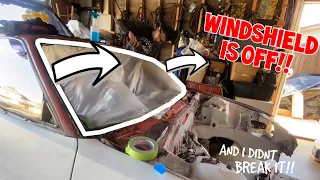 CRX WINDSHIELD REMOVAL using HARBOR FREIGHT TOOLS