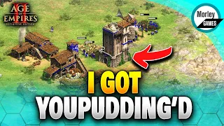 I WRECKED the YouPudding Rush With this OP Strategy! - AOE2 1400 elo 1v1