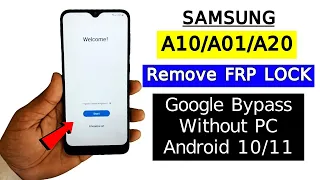 Samsung A10/A01/A20 FRP Bypass Android 11 | SM-A105F Remove Frp Lock/Google Lock Bypass Without PC