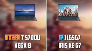 Ryzen 7 5700U (Vega 8) vs I7 1165G7 (Iris XE G7) - ASUS ZenBook 14