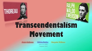 DAVID THOREAU, RALPH WALDO EMERSON, AND THE TRANSCENDENTALISM MOVEMENT