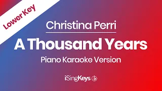 A Thousand Years - Christina Perri - Piano Karaoke Instrumental - Lower Key