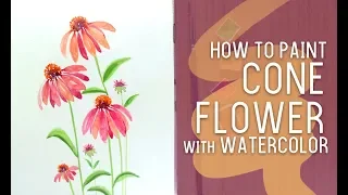 EASY Watercolor flower: Coneflower/Echinacea