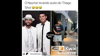 Neymar leva grande susto de Thiago Silva