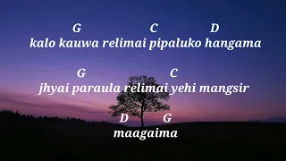 Kalo Keshma Relimai - Dinesh Dhakal // Guitar Chords // Easy Guitar Chords