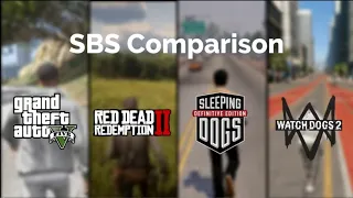 GTA 5 vs RDR 2 vs Sleeping Dogs vs Watch Dogs 2 - SBS Comparison GTA ALL MOODS GTA GAMES