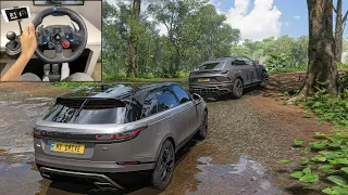 Range Rover Velar & Lamborghini Urus | Forza Horizon 5 | OFFROAD CONVOY | Steering Wheel Gameplay