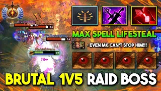 WTF 1V5 FOUNTAIN DIVE RAMPAGE Boss Bristleback Max Spell Lifesteal Build Even MK Can't Stop Him