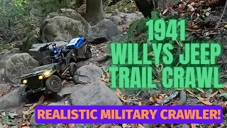 Rochobby 1941 Willys Jeep - best military scale trail crawler goes on a creek run