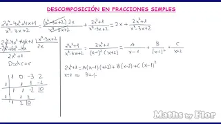 6. Descomposición en fracciones simples: Grado del numerador mayor