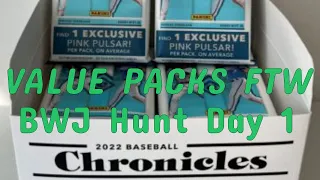 Bobby Witt Jr PC Hunt Day 1: 2022 Chronicles Baseball Value Pack(x3) -- Pink RC Hit!!