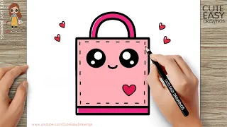 How to Draw a Cute Tote Bag Easy Drawing and Coloring for Kids and Toddlers