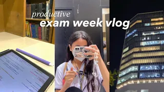 finals week vlog — reviewing for exams, studying at the library, productive uni vlog | shs diaries