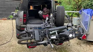 Land Rover Defender with Thule bike rack