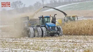 Chopping Corn in the Snow | 768 hp NEW HOLLAND FR850 Forage Cruiser