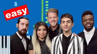 O Come, All Ye Faithful - Pentatonix (Slow Easy) Piano Beginner Tutorial